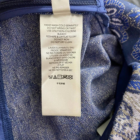 Anthropologie Maeve Maria Pant Trouser Flared Paisley Print Metallic Blue Size 0 - Picture 11 of 12